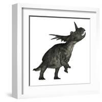 Styracosaurus Dinosaur Roaring-Stocktrek Images-Framed Art Print