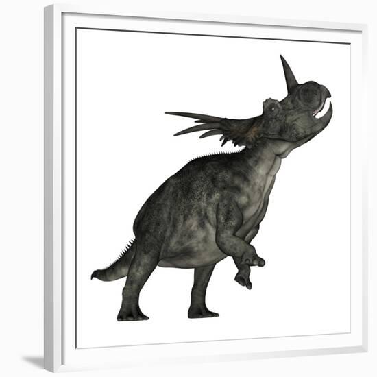 Styracosaurus Dinosaur Roaring-Stocktrek Images-Framed Premium Giclee Print