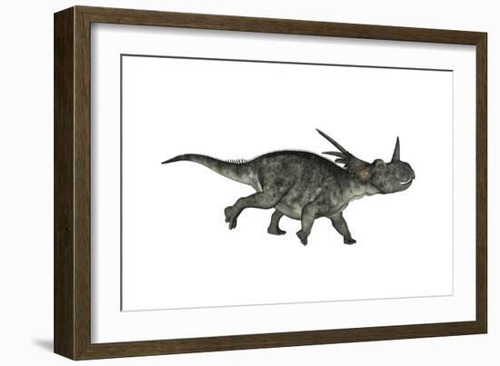 Styracosaurus Dinosaur Running-Stocktrek Images-Framed Art Print