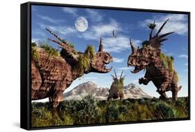 Styracosaurus Dinosaur Sculptures-null-Framed Stretched Canvas