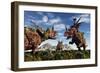 Styracosaurus Dinosaur Sculptures-null-Framed Art Print