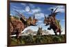 Styracosaurus Dinosaur Sculptures-null-Framed Art Print