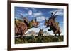 Styracosaurus Dinosaur Sculptures-null-Framed Art Print