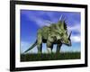 Styracosaurus Dinosaur Walking in the Grass-null-Framed Art Print