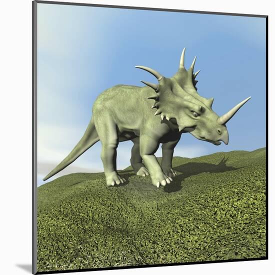 Styracosaurus Dinosaur-null-Mounted Art Print