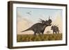 Styracosaurus Dinosaurs Calling Out to Each Other-Stocktrek Images-Framed Premium Giclee Print