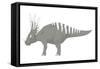 Styracosaurus Pencil Drawing with Digital Color-Stocktrek Images-Framed Stretched Canvas
