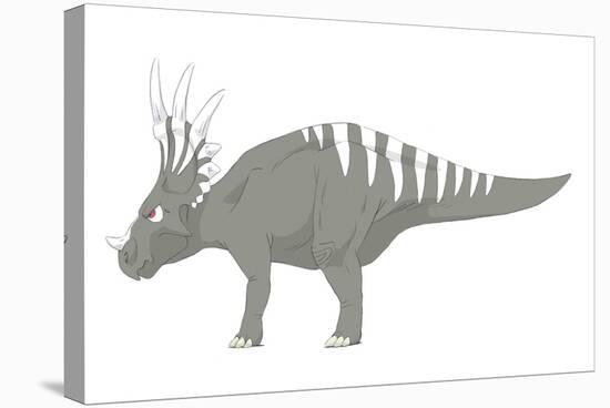 Styracosaurus Pencil Drawing with Digital Color-Stocktrek Images-Stretched Canvas