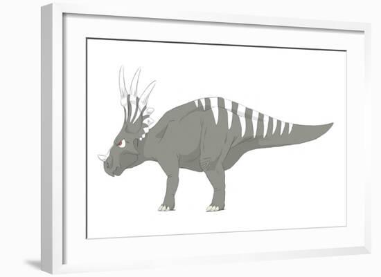 Styracosaurus Pencil Drawing with Digital Color-Stocktrek Images-Framed Art Print