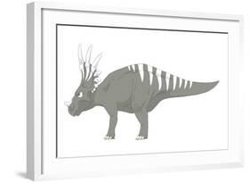 Styracosaurus Pencil Drawing with Digital Color-Stocktrek Images-Framed Art Print