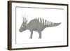 Styracosaurus Pencil Drawing with Digital Color-Stocktrek Images-Framed Art Print