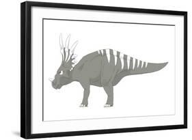 Styracosaurus Pencil Drawing with Digital Color-Stocktrek Images-Framed Art Print