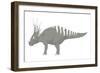 Styracosaurus Pencil Drawing with Digital Color-Stocktrek Images-Framed Art Print