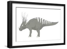 Styracosaurus Pencil Drawing with Digital Color-Stocktrek Images-Framed Art Print