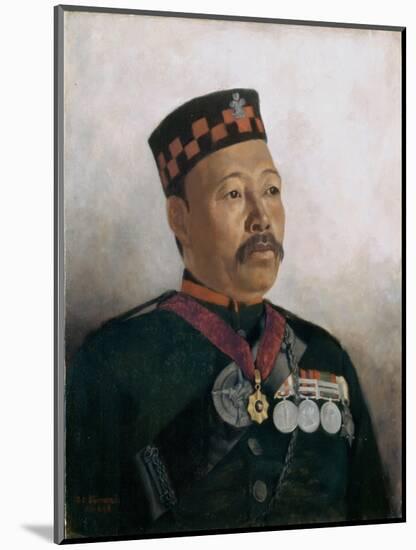 Subadar Major Judbhir Thapa, 2nd Gurkha Regiment, 1893-Gertrude Ellen Burrard-Mounted Giclee Print