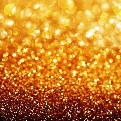 Gold Festive Background - Abstract Golden Christmas and New Year Bokeh Blinking Background