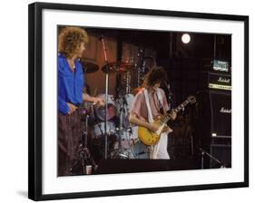 Subject: Jimmy Page and Robert Plant Formerly of Led Zeppelin Performing at Live Aid-David Mcgough-Framed Premium Photographic Print