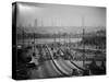 Subject: New York City Skyline Seen from Highway-Andreas Feininger-Stretched Canvas