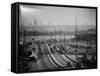 Subject: New York City Skyline Seen from Highway-Andreas Feininger-Framed Stretched Canvas