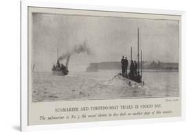 Submarine and Torpedo-Boat Trials in Stokes Bay-null-Framed Giclee Print