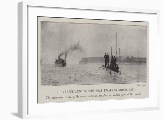 Submarine and Torpedo-Boat Trials in Stokes Bay-null-Framed Giclee Print