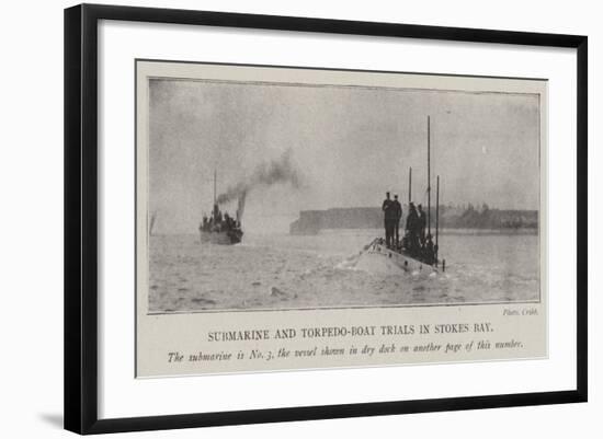 Submarine and Torpedo-Boat Trials in Stokes Bay-null-Framed Giclee Print