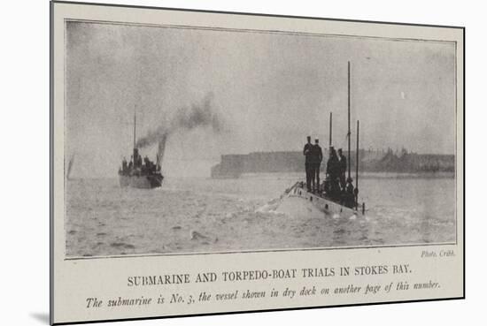 Submarine and Torpedo-Boat Trials in Stokes Bay-null-Mounted Giclee Print