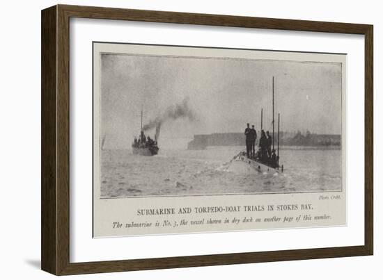 Submarine and Torpedo-Boat Trials in Stokes Bay-null-Framed Giclee Print