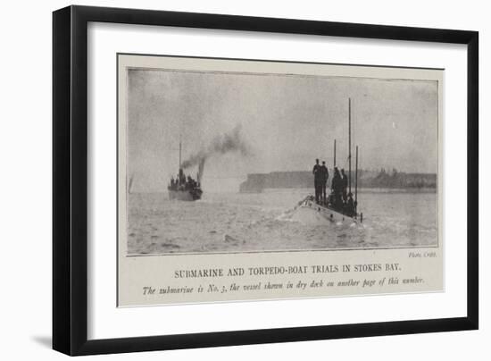 Submarine and Torpedo-Boat Trials in Stokes Bay-null-Framed Giclee Print