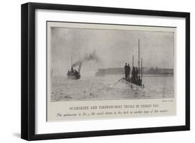 Submarine and Torpedo-Boat Trials in Stokes Bay-null-Framed Giclee Print