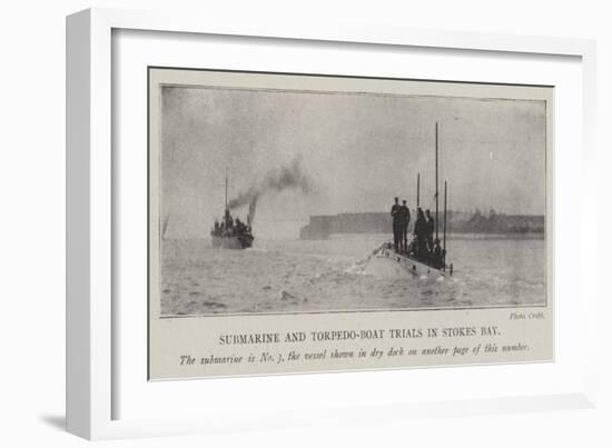 Submarine and Torpedo-Boat Trials in Stokes Bay-null-Framed Giclee Print