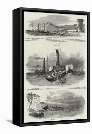 Submarine Electric Telegraph Between Dover and Calais-Edwin Weedon-Framed Stretched Canvas