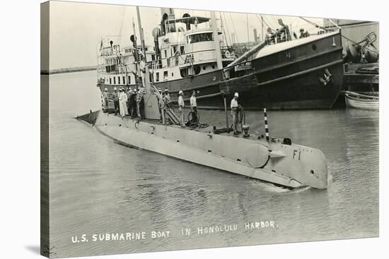 Submarine in Hololulu Harbor, Hawaii-null-Stretched Canvas