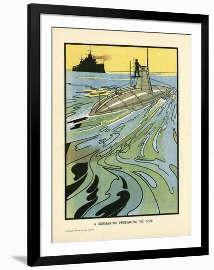 Submarine on Surface-Charles Robinson-Framed Art Print