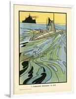 Submarine on Surface-Charles Robinson-Framed Art Print