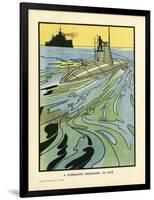 Submarine on Surface-Charles Robinson-Framed Art Print