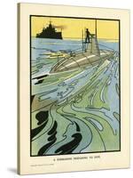 Submarine on Surface-Charles Robinson-Stretched Canvas