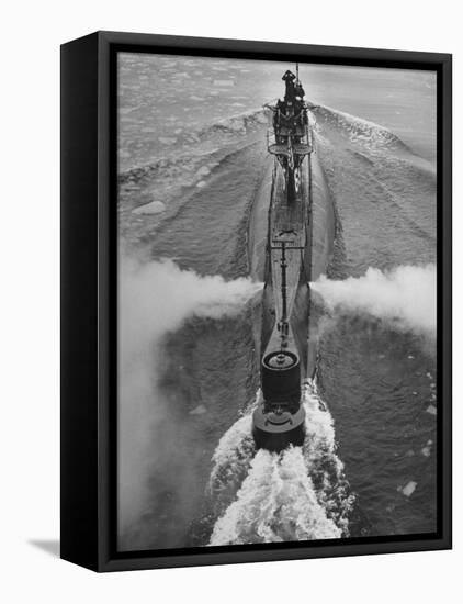 Submarine Roaring Through the Ocean-Dmitri Kessel-Framed Stretched Canvas
