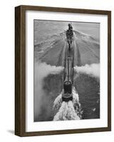 Submarine Roaring Through the Ocean-Dmitri Kessel-Framed Photographic Print