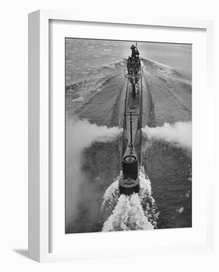 Submarine Roaring Through the Ocean-Dmitri Kessel-Framed Photographic Print