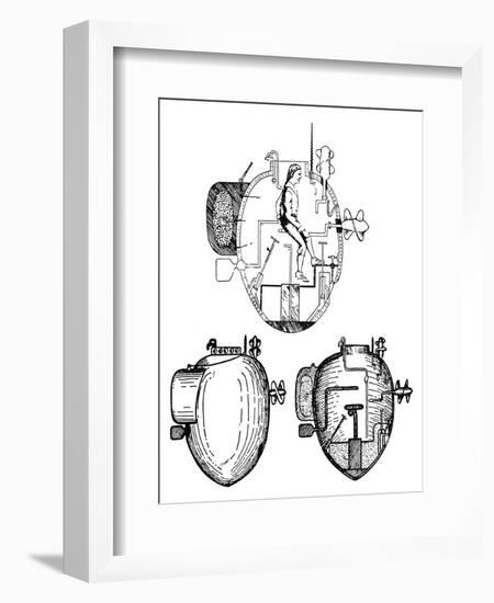 Submarine: Turtle, 1776-null-Framed Giclee Print