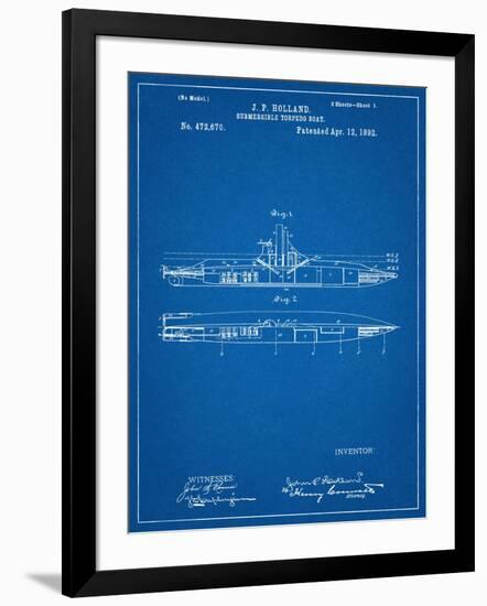 Submarine Vessel Patent-null-Framed Art Print