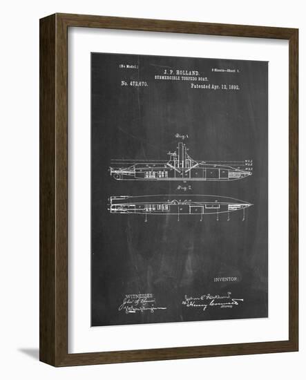 Submarine Vessel Patent-null-Framed Art Print