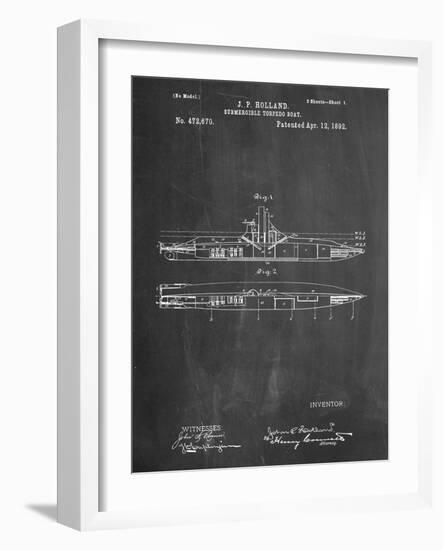 Submarine Vessel Patent-null-Framed Art Print