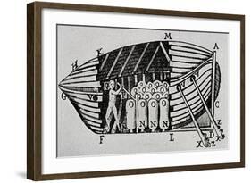 Submarine with Propulsion System, 1680, Designed by Giovanni Alfonso Borelli (1608-1679,-null-Framed Giclee Print