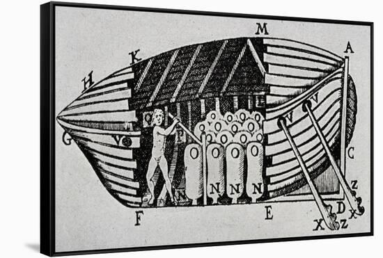 Submarine with Propulsion System, 1680, Designed by Giovanni Alfonso Borelli (1608-1679,-null-Framed Stretched Canvas