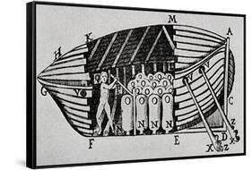 Submarine with Propulsion System, 1680, Designed by Giovanni Alfonso Borelli (1608-1679,-null-Framed Stretched Canvas