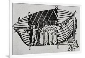 Submarine with Propulsion System, 1680, Designed by Giovanni Alfonso Borelli (1608-1679,-null-Framed Giclee Print