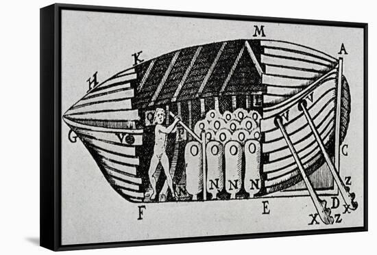Submarine with Propulsion System, 1680, Designed by Giovanni Alfonso Borelli (1608-1679,-null-Framed Stretched Canvas