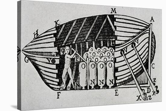 Submarine with Propulsion System, 1680, Designed by Giovanni Alfonso Borelli (1608-1679,-null-Stretched Canvas